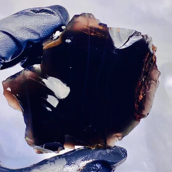 Rainbow Obsidian Rough Raw Lapidary Glass Butte Oregon Rare Purple Green 5 oz. - Picture 5 of 13